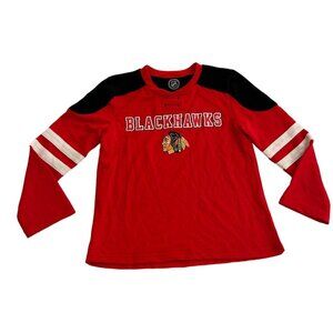 Chicago Blackhawks Kids Long Sleeve Jersey T Shirt Red NHL Hockey XS Unisex New